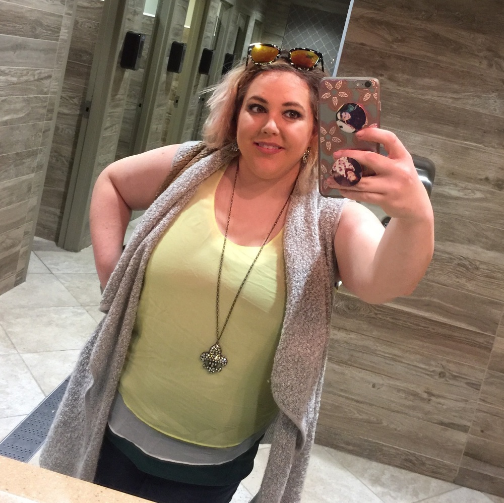 Calvin Klein pastel yellow sleevless top